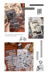 Set 6 Tấm Sticker Kiểu Chữ Vintage Dạng PET 13626