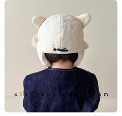 Mũ Dù Phối Lông Bịt Tai Cho Bé Kèm Dây Cột 16639