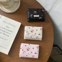 Ví Ngắn Đựng Tiền Da Đẹp Cherry Bow 17536
