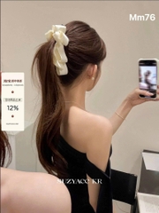 Kẹp Chuối Dọc Kiểu Càng Cua Đuôi Ngựa Nơ Ruy Băng Gấp Nếp 16550