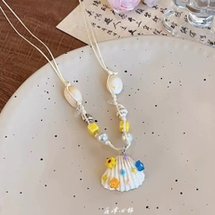 Vòng Cổ Hạt Cườm Đính Vỏ Sò Hạt Charm Màu 17471