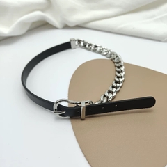 Vòng Cổ Choker Da PU Phối Xích Thời Trang 17462