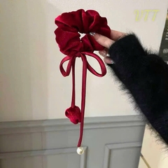 Cột Tóc Vải Nhung Dây Hoa Tulip Đính Ngọc 16701