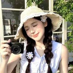 Set 2 Kẹp Mỏ Vịt Hoa Cúc Nhựa Nhụy Vàng Tiểu Thư 15536