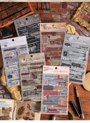 Set 6 Tấm Sticker Kiểu Chữ Vintage Dạng PET 13626