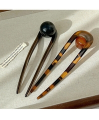 Trâm Kẹp Nhựa Chữ U Gắn Hạt Ngọc Tròn Xà Cừ  16143