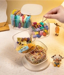 Kệ Mica Trụ Vuông Trong Suốt Đựng Trang Sức 4 Tầng Xoay 360' 15504