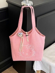 Túi Tote Đeo Vai 2 Mặt Kitty Caro Đỏ 17847