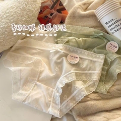 Set 5 Quần Chip, Lót Cotton Ren Nơ Hoạ Tiết Trái Tim 16721