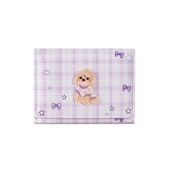 Ví Da Đựng Tiền Dạng Gấp Gọn Caro Charm Cún 17858