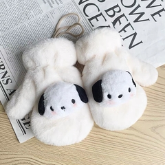 Găng Tay Giữ Ấm Vải Bông Gắn Gấu Bông Cute Kèm Dây Đeo Cổ 16459