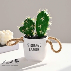 Chậu Xương Rồng Giả Dây Thừng Decor 16069