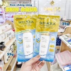 Kem Chống Nắng SUNPLAY Skin Aqua Dạng Sữa Da Dầu, Da Hỗn Hợp, Da Thường Clear White Nắp Vàng 15613