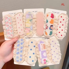 Set 2 Miếng Dán Tóc Vải Hoạt Tiết Đủ Mẫu Viền Ren 17740