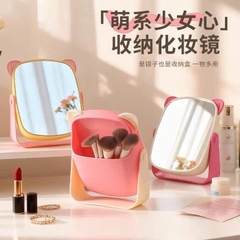 Gương Để Bàn Tai Gấu Có Hộc Để Đồ Phía Sau 17677