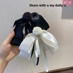 Kẹp Tóc Bấm Hoa Hồng Nơ Ruy Băng Dài 16603