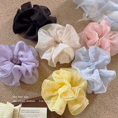 Cột Tóc Scrunchies Viền Bèo 4 Lớp Trơn Vải Nhăn 15354