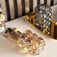 Lọ Ống Đựng Cọ Vân Bi Tròn Nổi Trong Suốt 17002