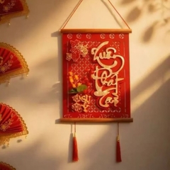 Khánh Treo Chữ Thư Pháp Chữ Nhật Nẹp Gỗ Trang Trí Tết 16642