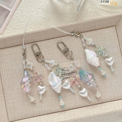 Móc Điện Thoại Kiểu Charm Móc Khóa Ốc Biển Bóng Phối Sao Biển Trái Tim 17486