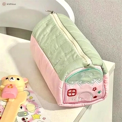 Túi Đựng Bút Vải Hình Ngôi Nhà Phối 2 Màu Cute 15231