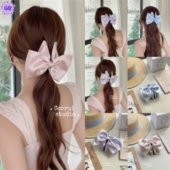 Kẹp Tóc Nhựa Hình Cung Nơ Bóng Cụp Đính Charm Tim 16613