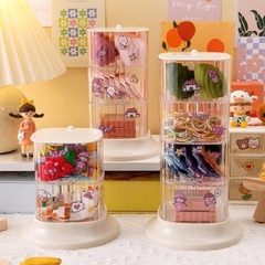 Kệ Mica Trụ Vuông Trong Suốt Đựng Trang Sức 4 Tầng Xoay 360' 15504