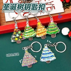 Móc Khoá Khoen Mặt Charm Mica Cây Thông Noel 16323