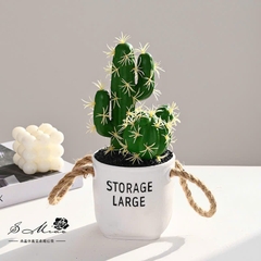 Chậu Xương Rồng Giả Dây Thừng Decor 16069
