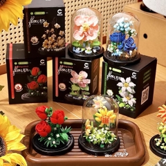 Mô Hình Lego 3D Lắp Ráp Hoa Lồng Kính BUILDING BLOCK 16537