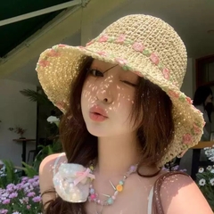 Mũ Cối Đi Biển Viền Hoa 17410