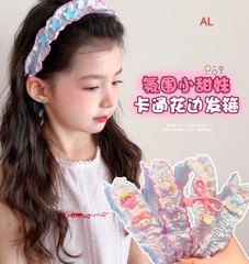 Cài Tóc Nhún Viền Chỉ Đính Charm Cho Bé Cute 17809