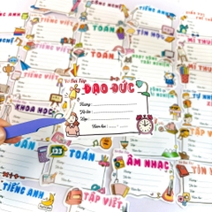Bộ 32 Tem Nhãn Dán Sách Vở Cute 18002