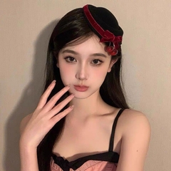 Kẹp Mỏ Vịt Mũ Công Nương Nơ Đá/ Cherry 17460