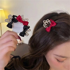 Kẹp Tóc Sắt Càng Cua Mini Đính Đá Phối Nơ 9895