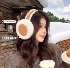 Chụp Tai Giữ Ấm Da Lộn Trơn Lông Xù 16121