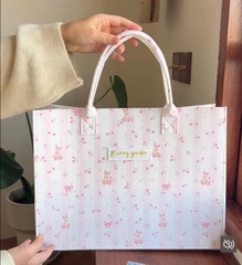 Túi Xách Vải Nỉ Hoa Nơ Thỏ Bunny Garden 16103