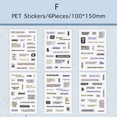 Set 6 Tấm Sticker Kiểu Chữ Vintage Dạng PET 13626