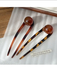 Trâm Kẹp Nhựa Chữ U Gắn Hạt Ngọc Tròn Xà Cừ  16143