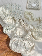 Túi Vải Dáng Bầu Phối Ren Tiểu Thư Dây Cột 15659