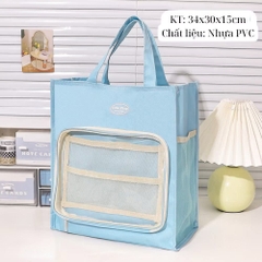 Túi Học Thêm Vải Dù Dáng Dọc Trơn Mặt Kính Trước 15717