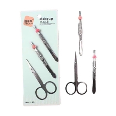 Bộ 3 Món 2 Nhíp, Kéo Mini Makeup Tools No1228 16414