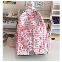 Balo Caro Hồng Kitty Vải Dù Đan Dây 15710