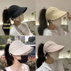 Mũ Chống Nắng Nửa Đầu Korea Trơn Quai Gài 17560