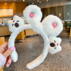 Cài Tóc Tai Thỏ Đính Charm Phối Capybara 2 Đầu Xinh 13921