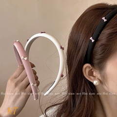 Cài Tóc Xốp Bản Trơn Bóng Đính Charm Nơ 15355