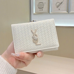 Ví Đựng Tiền Da Đẹp Chéo Dạng Gấp Gọn YSL Hoa 17489