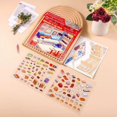 Set 2 Tấm Sticker Đồ Ăn 21*22cm Kèm Nhíp 17798