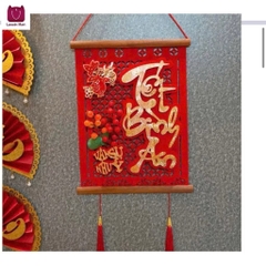 Khánh Treo Chữ Thư Pháp Chữ Nhật Nẹp Gỗ Trang Trí Tết 16642