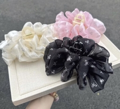 Kẹp Tóc Nhựa Hình Cung Vải Voan Nhún Nơ Kim Tuyến Nhiều Lớp 15597